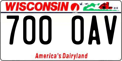 WI license plate 700OAV