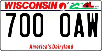 WI license plate 700OAW