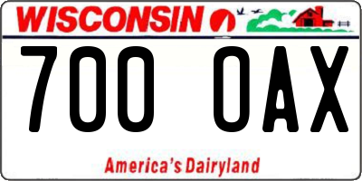 WI license plate 700OAX