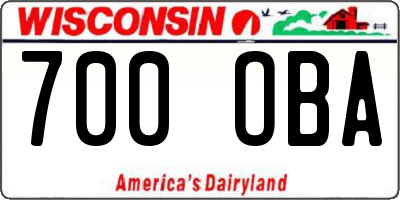 WI license plate 700OBA