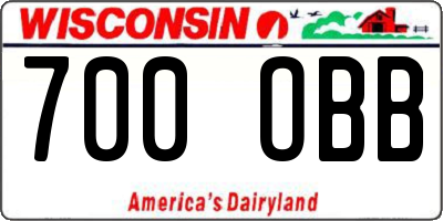 WI license plate 700OBB