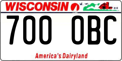 WI license plate 700OBC