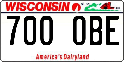 WI license plate 700OBE