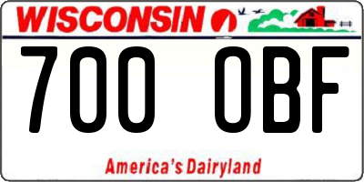 WI license plate 700OBF