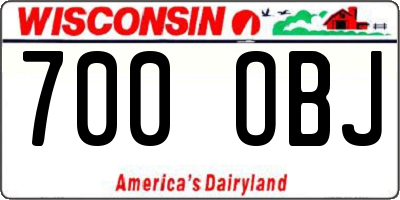WI license plate 700OBJ