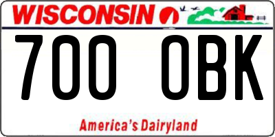WI license plate 700OBK