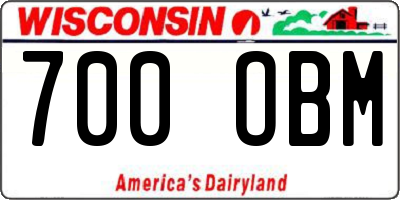 WI license plate 700OBM