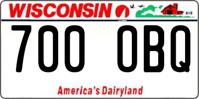 WI license plate 700OBQ