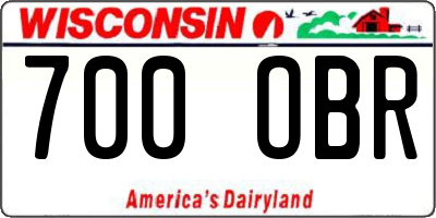 WI license plate 700OBR