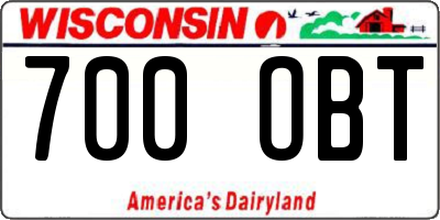 WI license plate 700OBT