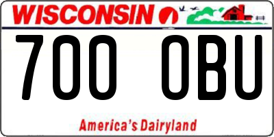 WI license plate 700OBU