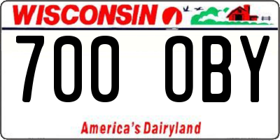 WI license plate 700OBY