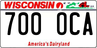 WI license plate 700OCA