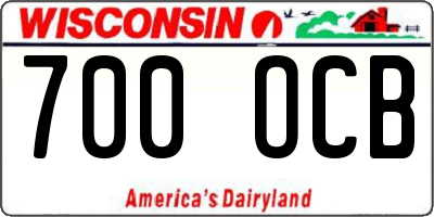 WI license plate 700OCB