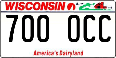 WI license plate 700OCC