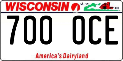WI license plate 700OCE