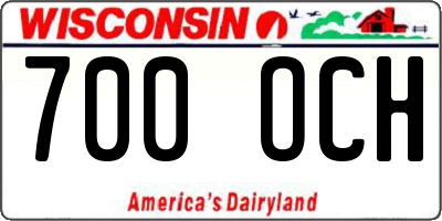 WI license plate 700OCH