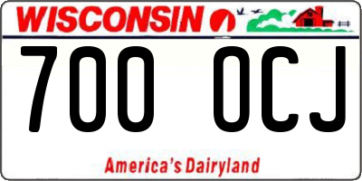 WI license plate 700OCJ