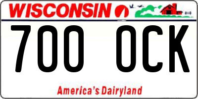 WI license plate 700OCK