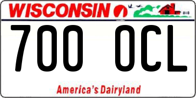 WI license plate 700OCL