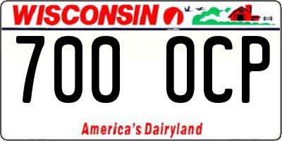 WI license plate 700OCP