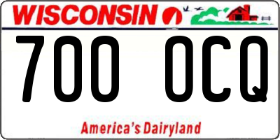 WI license plate 700OCQ