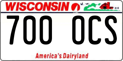 WI license plate 700OCS
