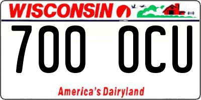 WI license plate 700OCU