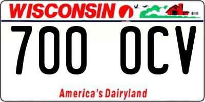 WI license plate 700OCV