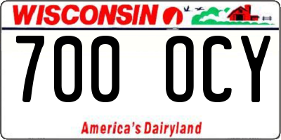 WI license plate 700OCY