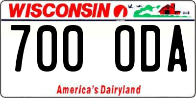 WI license plate 700ODA