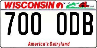WI license plate 700ODB