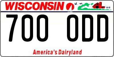 WI license plate 700ODD