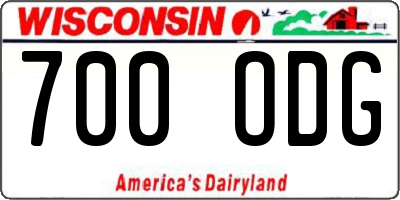 WI license plate 700ODG