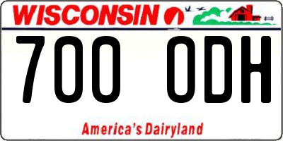 WI license plate 700ODH