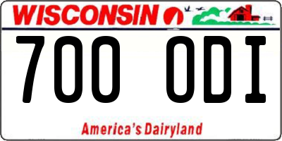 WI license plate 700ODI