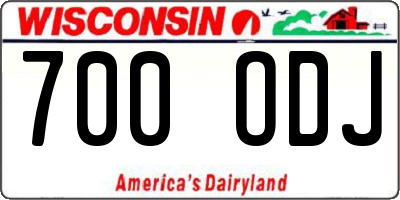 WI license plate 700ODJ