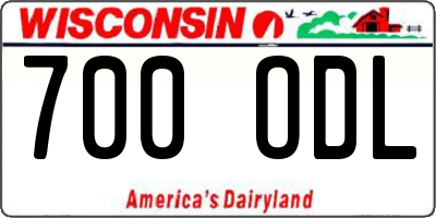 WI license plate 700ODL