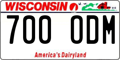 WI license plate 700ODM
