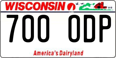 WI license plate 700ODP
