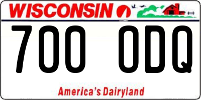 WI license plate 700ODQ