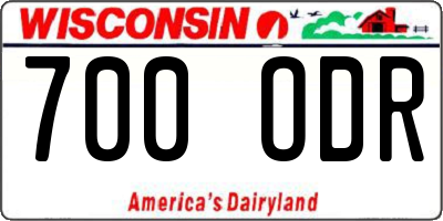 WI license plate 700ODR