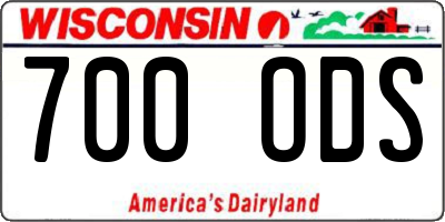 WI license plate 700ODS