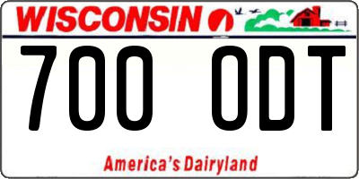 WI license plate 700ODT
