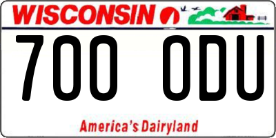 WI license plate 700ODU