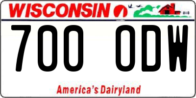 WI license plate 700ODW