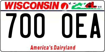 WI license plate 700OEA