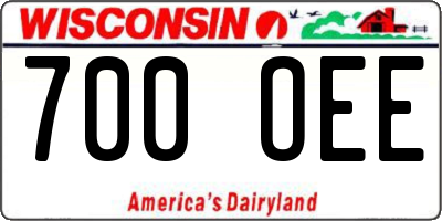 WI license plate 700OEE