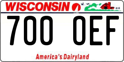 WI license plate 700OEF