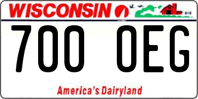WI license plate 700OEG